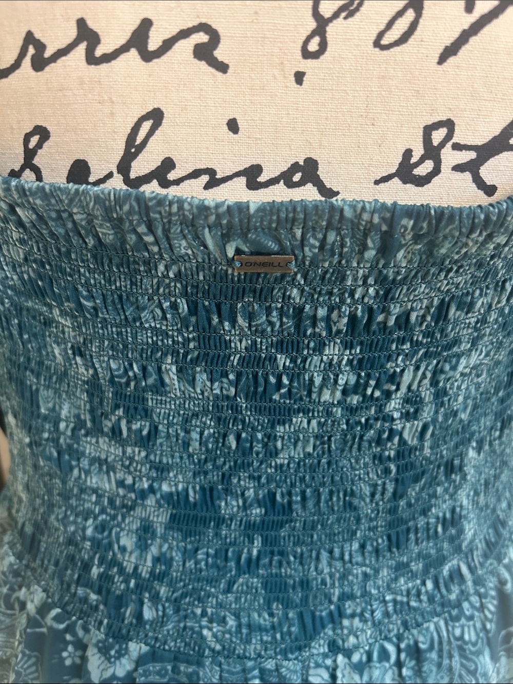 O'Neill Teal Paisley Mini Dress - Picture 4 of 4